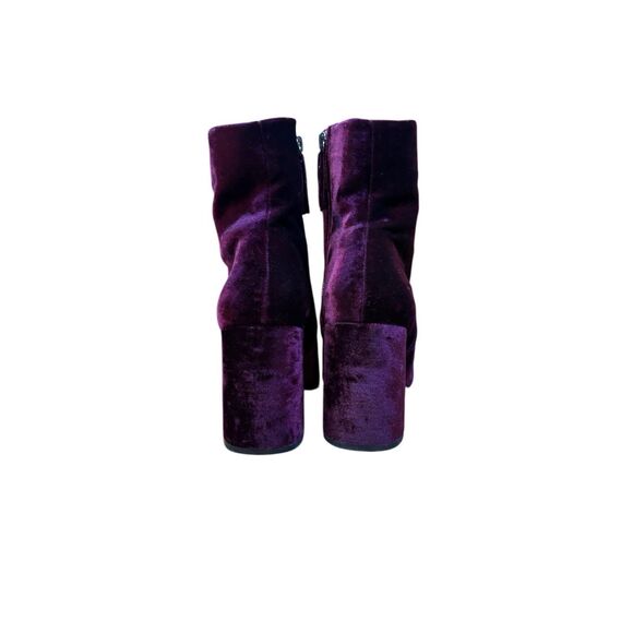 Steve Madden Velvet Boots Women 9M Purple Block Heel - Picture 7 of 9